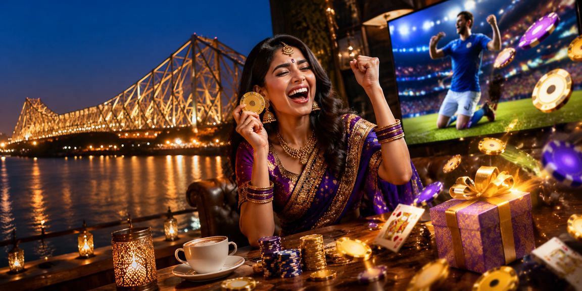 Poker game with silhouette of Howrah Bridge in Kolkata